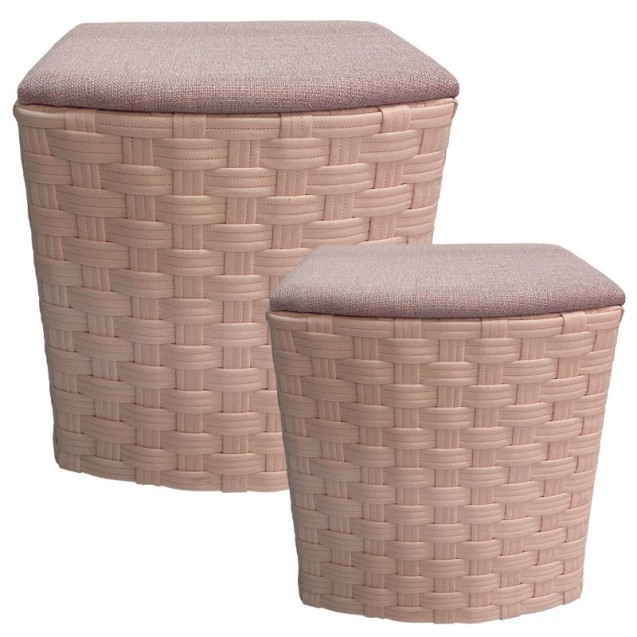 ΚΑΛΑΘΙ ΑΠΛΥΤΩΝ ΣΕΤ/2 ΣΟΜΟΝ ΚΑΠΑΚΙ ΜΕ ΥΦΑΣΜΑ ΣΕΝΙΛ - L:46x36x52, S:38x28x43cm 1/ΣΑΚ – Προσφέρει μοναδική αισθητική | iroots.gr