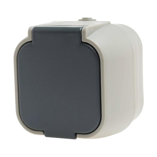 GEYER Πρίζα μονή IP54 H2-B51GM - γκρι