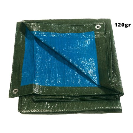Μουσαμάδες 120gr 6 * 10m μπλε/πράσινοι αδιάβροχοι με κρίκους