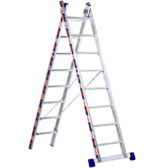 Σκάλα επαγγελματική αλουμινίου διπλή - 2*07 σκαλιά ύψος Α/Β: 2,00m/3,00m. – Αναβαθμίζει άμεσα τον χώρο σου | iroots.gr