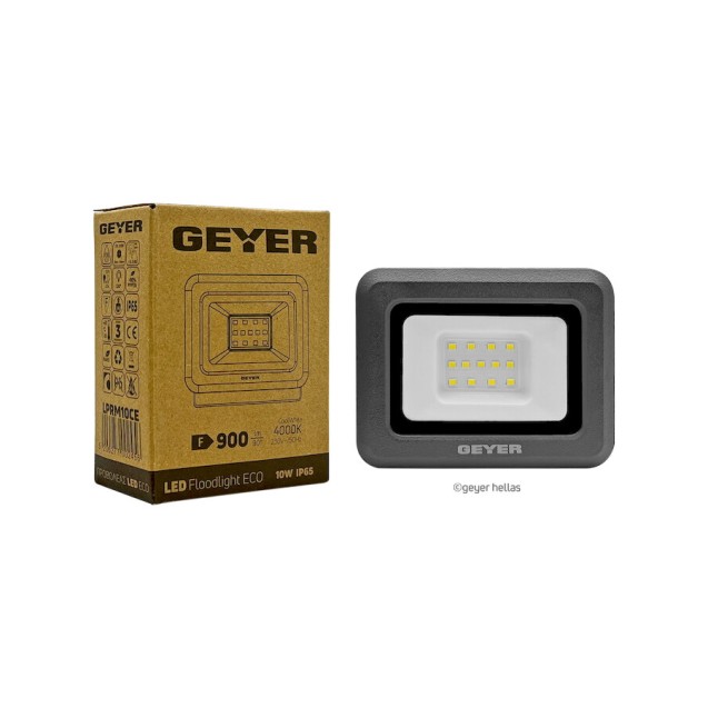 GEYER Προβολέας led μαύρος 10W 4000K 900LM LPRM10CE – Προσφέρει μοναδική αισθητική | iroots.gr