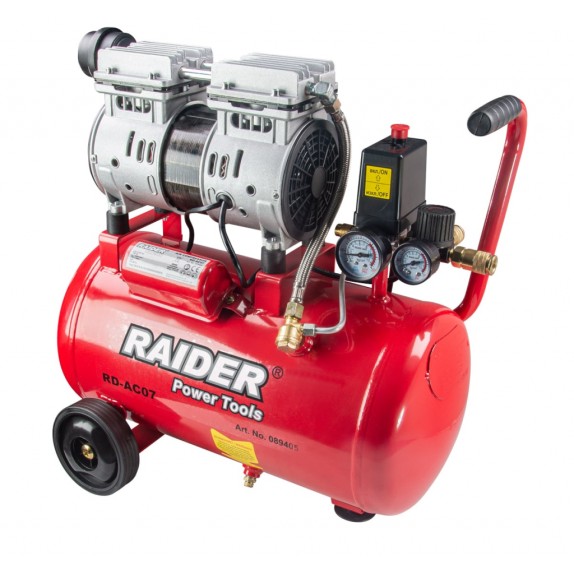 RAIDER Αεροσυμπιεστής 24L αθόρυβος RD-AC07 0,75kW 089405 – Προσφέρει μοναδική αισθητική | iroots.gr