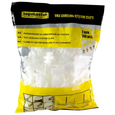 TOP MASTER Αποστάτης αλφαδοποίησης πλακιδίων 2.0mm 200τεμ. 329918C2 – Αναβαθμίζει άμεσα τον χώρο σου | iroots.gr