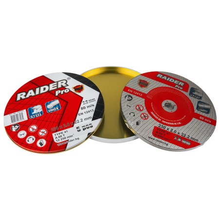 RAIDER Τροχός κοπής inox A60T 230*2.0*22.2mm σε μεταλικό κουτί 160159 (τιμή/τεμ) – Προσφέρει μοναδική αισθητική | iroots.gr