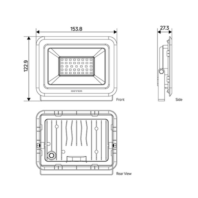 GEYER Προβολέας led μαύρος 30W 4000K 2700LM LPRM30CE – Προσφέρει μοναδική αισθητική | iroots.gr