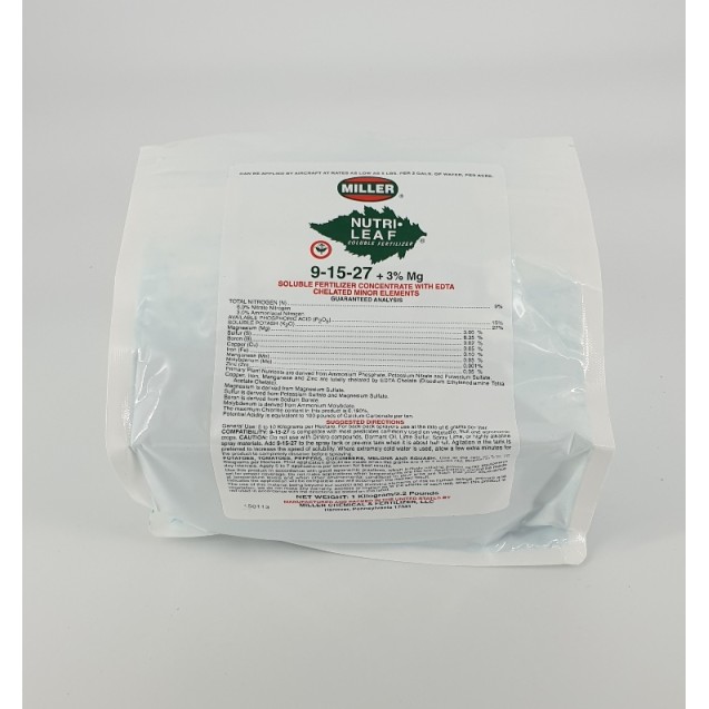 Nutri-Leaf 9-15-27+3Mg 1kg Miller | Λίπασμα Ανθοφορίας & Καρποφορίας