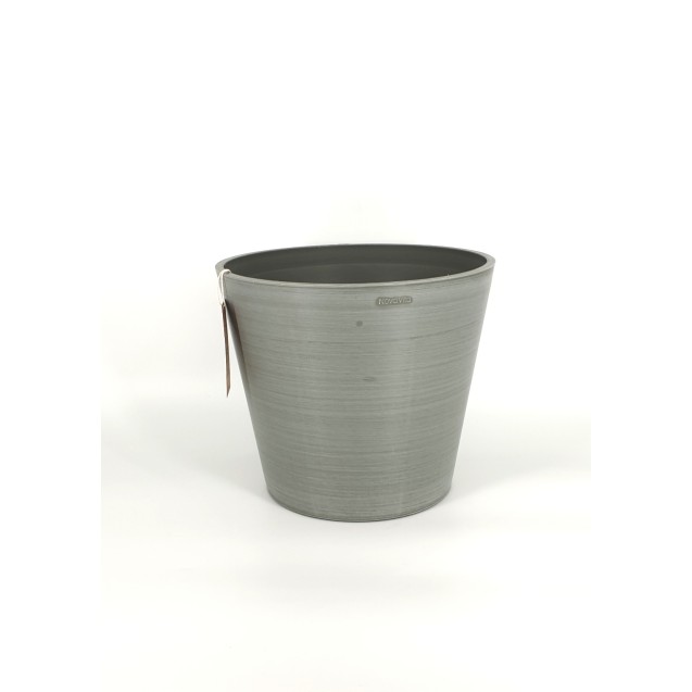 Γλάστρα Nova Vita Cono 30 από 100% ανακυκλωμένο πλαστικό διάμετρος 30εκ και ύψος 24,7εκ, χρώμα γκρι – Ταιριάζει σε κάθε μοντέρνο