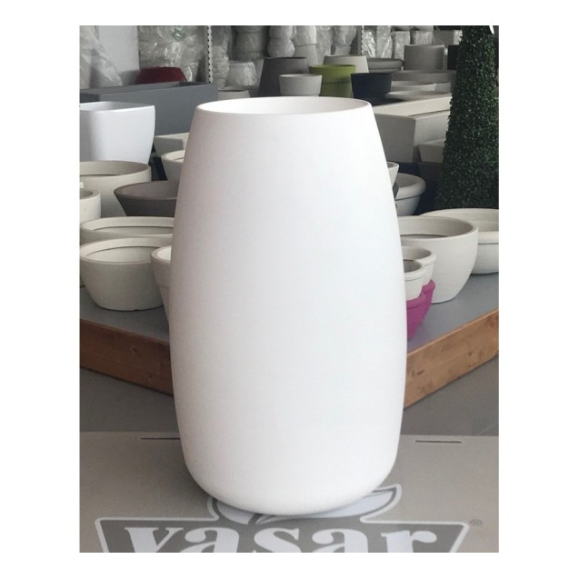 Γλάστρα πλαστική Bubble rotational BFU 45,5 cm πλάτος 75cm ύψος 18 λίτρων, χρώμα Bianco