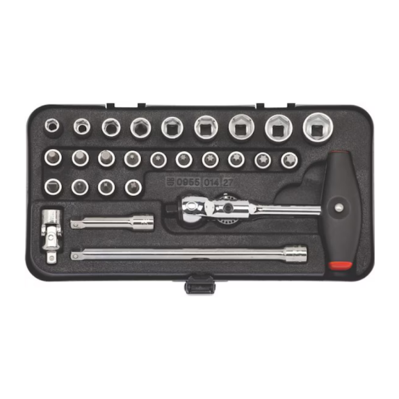 Σετ Καρυδάκια - Καστάνια 1/4'' 3 σε 1 (Καστάνια-Κατσαβίδι-Λαβη Τ.) 27 τεμ. – Δημιουργεί αίσθηση πολυτέλειας χωρίς κόπο | iroots.