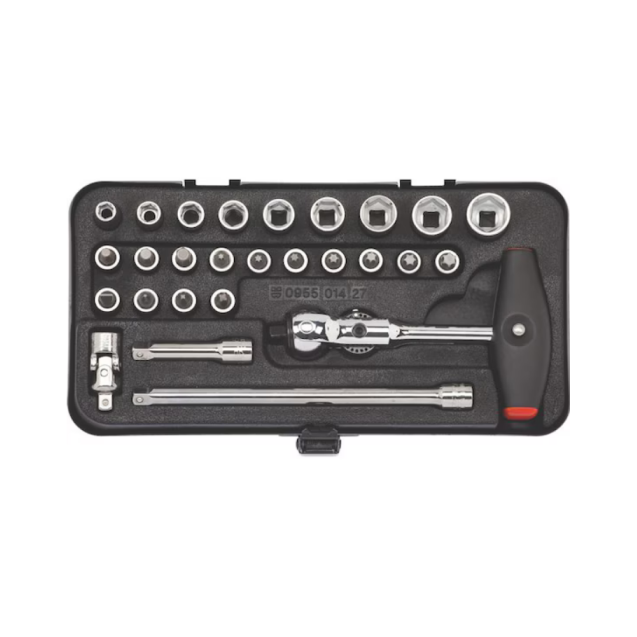 Σετ Καρυδάκια - Καστάνια 1/4'' 3 σε 1 (Καστάνια-Κατσαβίδι-Λαβη Τ.) 27 τεμ.