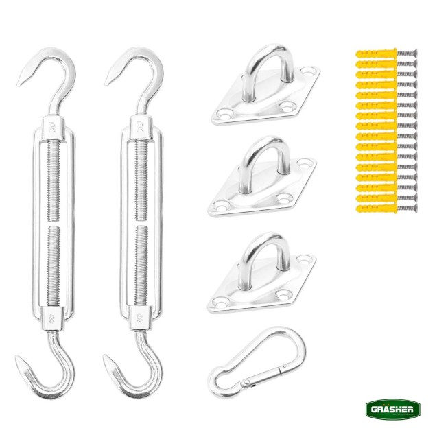 Σέτ Τοποθέτησης για Τρίγωνα Πανιά Σκίασης GRASHER 6 τμχ – Αναβαθμίζει άμεσα τον χώρο σου | iroots.gr