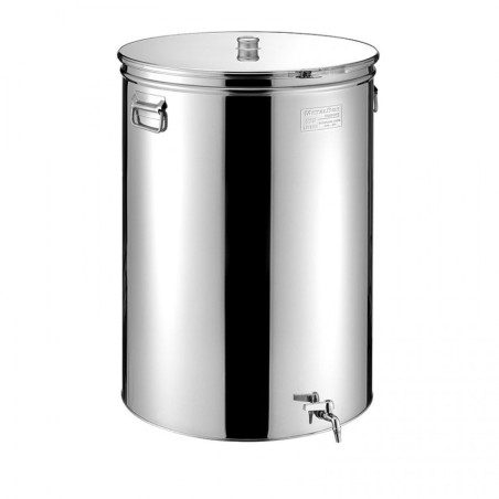 Ανοξείδωτο δοχείο ανοικτού τύπου Metal Box 63Α-300 με χειρολαβές διαμέτρου 63cm, 300 λίτρων χωρίς κάνουλα – Δίνει premium χαρακτ