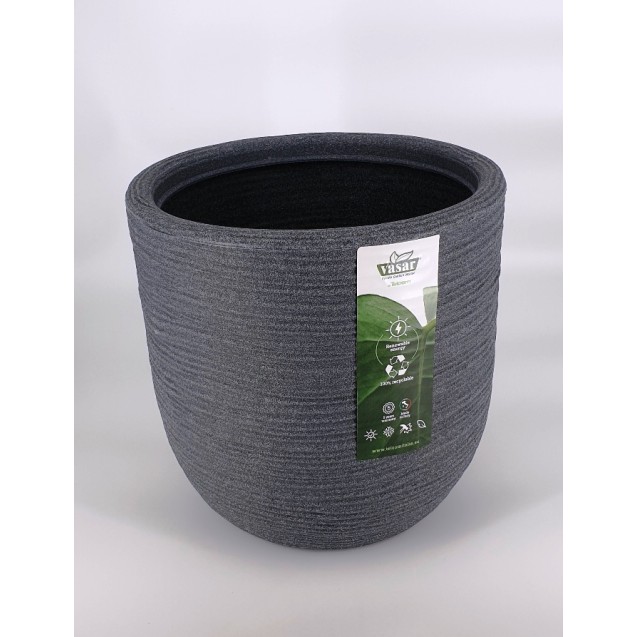 Γλάστρα πλαστική Shabby Cori 55 rotational διαμέτρου 55cm, ύψος 60cm, χρώματος ghisa grey