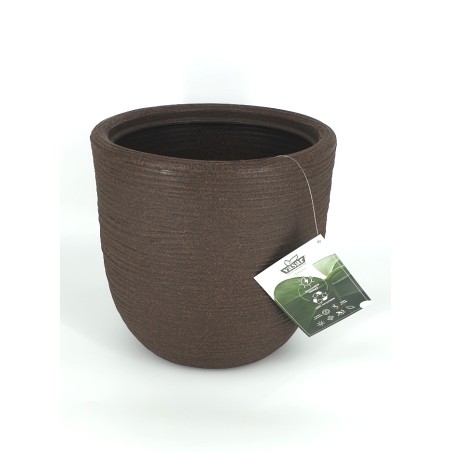 Γλάστρα πλαστική Shabby Cori 55 rotational διαμέτρου 55cm, ύψος 60cm, χρώματος καφέ