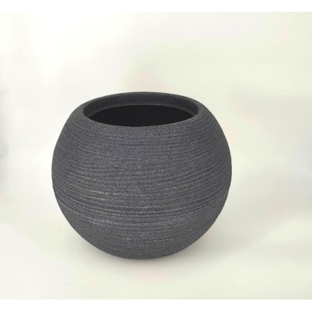 Γλάστρα πλαστική Shabby rotational caspo 30εκ διάμετρος x 24εκ ύψος, χρώματος ghisa grey – Δίνει premium χαρακτήρα στο περιβάλλο