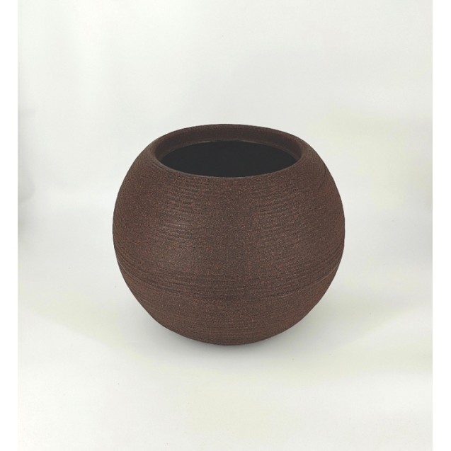 Γλάστρα πλαστική Shabby rotational caspo 40εκ διάμετρος x 33εκ ύψος, χρώματος brown