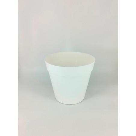 Γλάστρα πλαστική Chicago Vasar Ics25 ύψος 22cm και διάμετρος 25cm, χρώμα άσπρο bianco