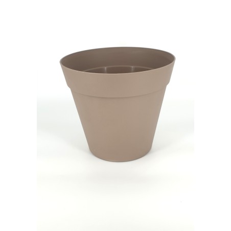 Γλάστρα πλαστική Chicago Vasar Ics25 ύψος 22cm και διάμετρος 25cm, χρώμα μπεζ tortora