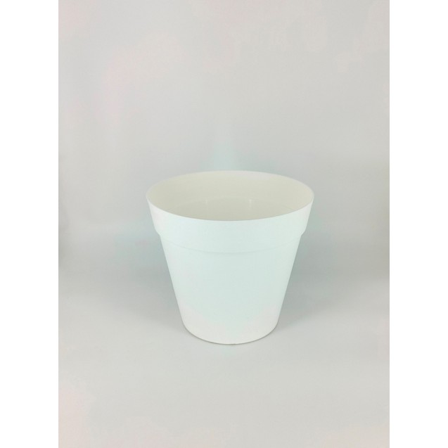 Γλάστρα πλαστική Chicago Vasar Ics35 ύψος 31cm και διάμετρος 35cm, χρώμα άσπρο bianco