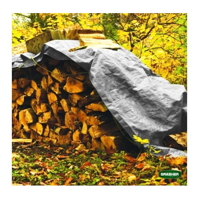 Μουσαμάς - Τέντα 8x12m 190gr/m² GRASHER Με Κρίκους Αδιάβροχος χρώμα γκρι – Προσφέρει μοναδική αισθητική | iroots.gr