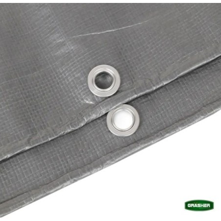 Μουσαμάς Τέντα GRASHER Αδιάβροχος με Κρίκους 190gr/m² Γκρι