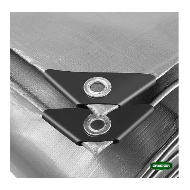 Μουσαμάς Τέντα GRASHER Αδιάβροχος με Κρίκους 190gr/m² Γκρι