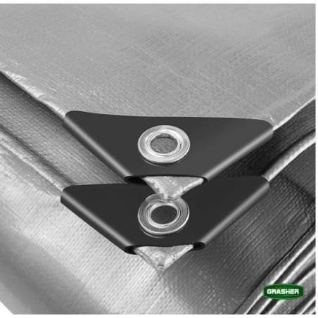 Μουσαμάς Τέντα GRASHER Αδιάβροχος με Κρίκους 190gr/m² Γκρι