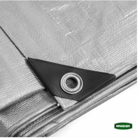 Μουσαμάς Τέντα GRASHER Αδιάβροχος με Κρίκους 190gr/m² Γκρι