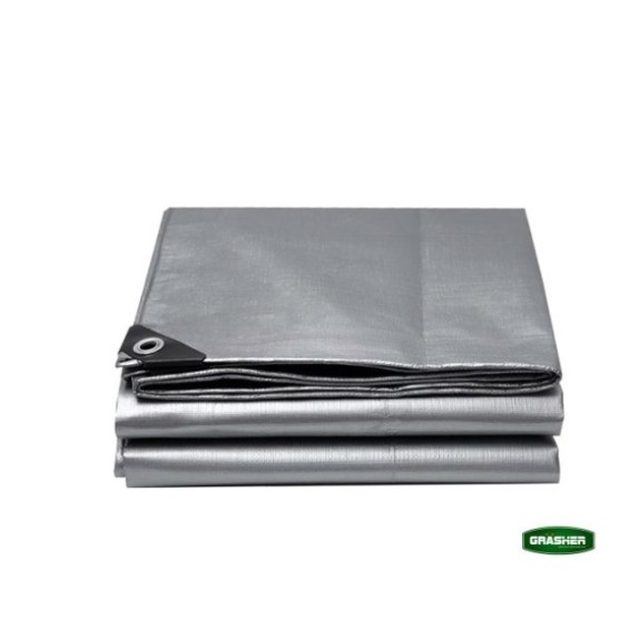 Μουσαμάς - Τέντα 8x12m 120gr/m² GRASHER Με Κρίκους Αδιάβροχος χρώμα γκρι – Ταιριάζει σε κάθε μοντέρνο ή επαγγελματικό χώρο | iro