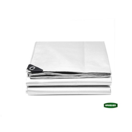 Μουσαμάς Τέντα GRASHER Αδιάβροχος με Κρίκους 120gr/m² Λευκ