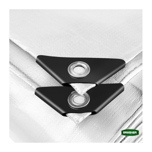 Μουσαμάς Τέντα GRASHER Αδιάβροχος με Κρίκους 120gr/m² Λευκ