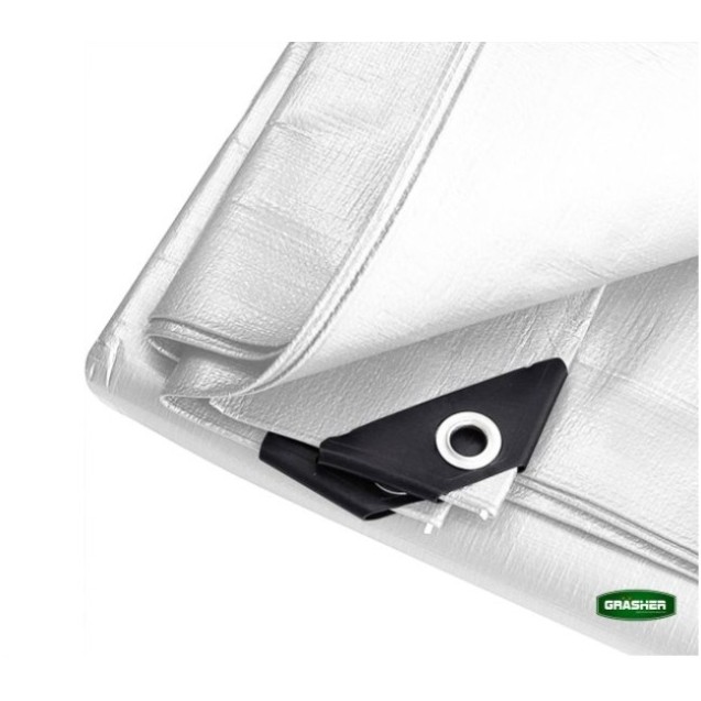 Μουσαμάς - Τέντα 5x8m 120gr/m² GRASHER Με Κρίκους Αδιάβροχος χρώμα λευκό – Δημιουργεί αίσθηση πολυτέλειας χωρίς κόπο | iroots.gr