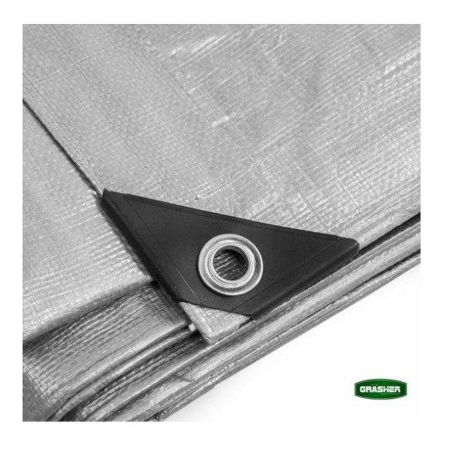 Μουσαμάς Τέντα GRASHER Αδιάβροχος με Κρίκους 120gr/m² Γκρι