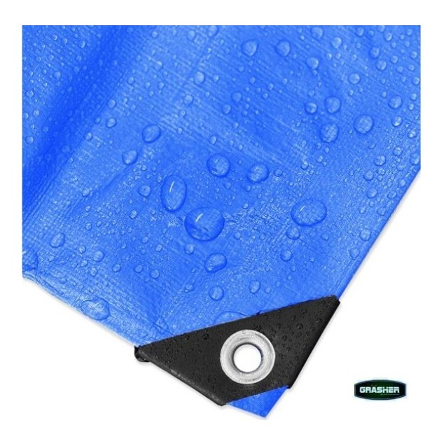 Μουσαμάς - Τέντα 5x8m 120gr/m² GRASHER Με Κρίκους Αδιάβροχος χρώμα μπλε – Δημιουργεί αίσθηση πολυτέλειας χωρίς κόπο | iroots.gr