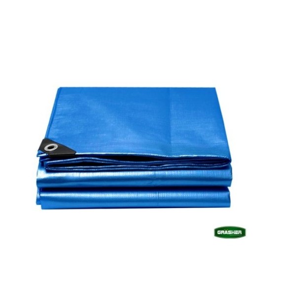 Μουσαμάς - Τέντα 5x8m 120gr/m² GRASHER Με Κρίκους Αδιάβροχος χρώμα μπλε – Δημιουργεί αίσθηση πολυτέλειας χωρίς κόπο | iroots.gr