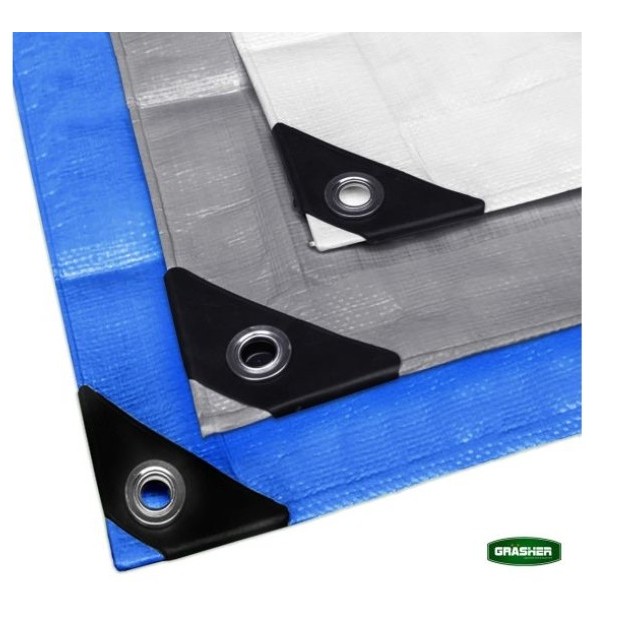 Μουσαμάς - Τέντα 2x3m 120gr/m² GRASHER Με Κρίκους Αδιάβροχος χρώμα γκρι – Αναβαθμίζει άμεσα τον χώρο σου | iroots.gr