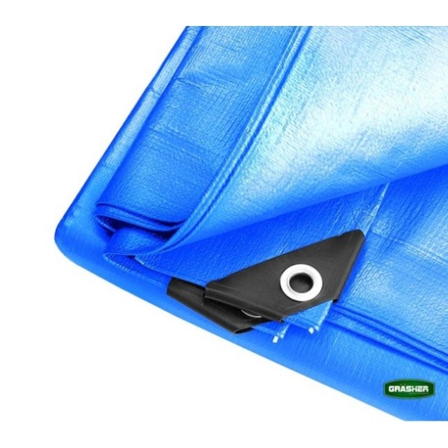 Μουσαμάς - Τέντα 2x3m 120gr/m² GRASHER Με Κρίκους Αδιάβροχος χρώμα μπλε – Ταιριάζει σε κάθε μοντέρνο ή επαγγελματικό χώρο | iroo