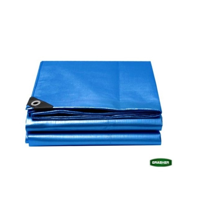 Μουσαμάς - Τέντα 2x3m 120gr/m² GRASHER Με Κρίκους Αδιάβροχος χρώμα μπλε – Ταιριάζει σε κάθε μοντέρνο ή επαγγελματικό χώρο | iroo