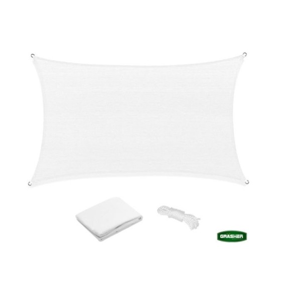 Πανί Σκίασης Τετράγωνο Ε220 180gr/m² 4x6 m GRASHER Mε Κρίκους, λευκό – Δημιουργεί αίσθηση πολυτέλειας χωρίς κόπο | iroots.gr
