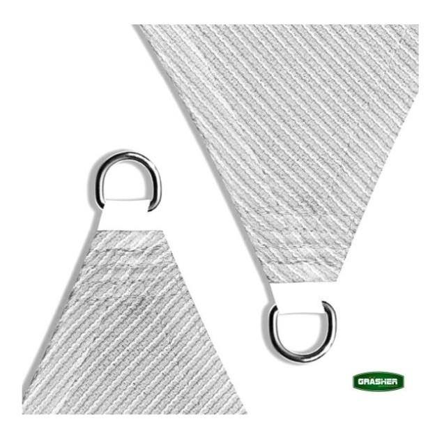 Πανί Σκίασης Τετράγωνο GRASHER 180gr/m² με Κρίκους Γκρι 4x