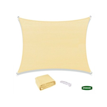 Πανί Σκίασης Τετράγωνο GRASHER 180gr/m² με Κρίκους Μπεζ 5x