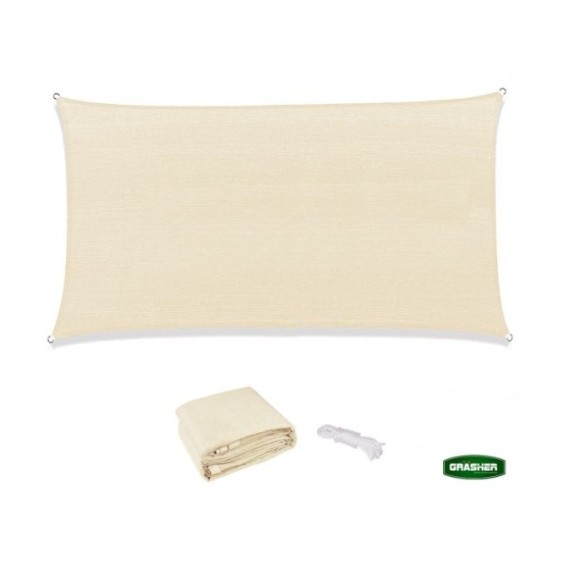 Πανί Σκίασης Τετράγωνο Ε220 180gr/m² 4x6 m GRASHER Mε Κρίκους, εκρού – Προσφέρει μοναδική αισθητική | iroots.gr