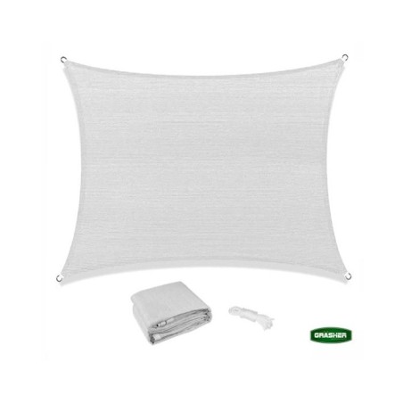 Πανί Σκίασης Τετράγωνο GRASHER 180gr/m² με Κρίκους Γκρι 5x