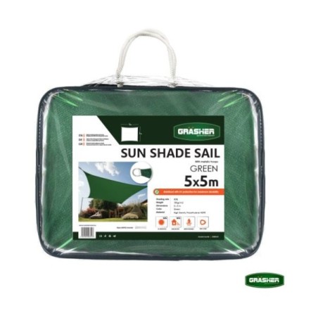 Πανί Σκίασης Τετράγωνο GRASHER 180gr/m² με Κρίκους Πράσινο