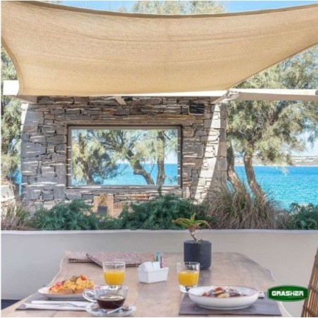 Πανί Σκίασης Τετράγωνο GRASHER 180gr/m² Μπεζ 3x4m