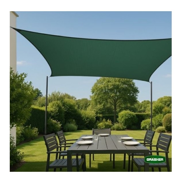 Πανί Σκίασης Τετράγωνο Ε220 180gr/m² 3x4m GRASHER Mε Κρίκους, πράσινο – Ταιριάζει σε κάθε μοντέρνο ή επαγγελματικό χώρο | iroots
