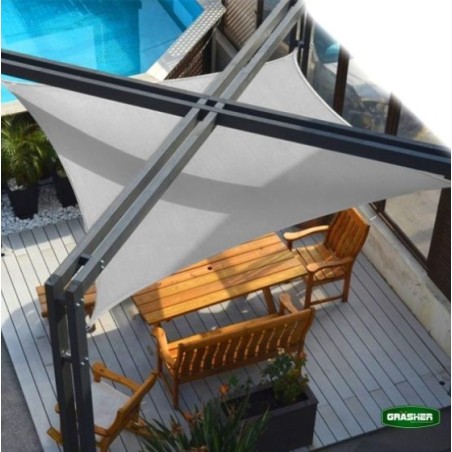 Πανί Σκίασης Τετράγωνο GRASHER 180gr/m² με Κρίκους Γκρι 3,