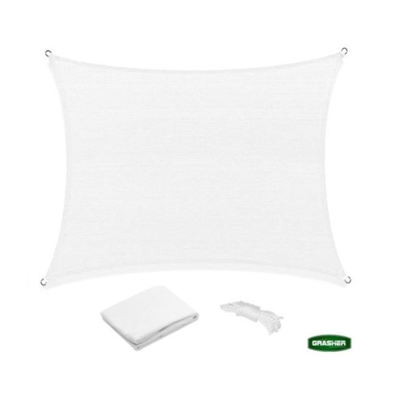 Πανί Σκίασης Τετράγωνο Ε220 180gr/m² 3,6x3,6m GRASHER Mε Κρίκους, λευκό – Ταιριάζει σε κάθε μοντέρνο ή επαγγελματικό χώρο | iroo