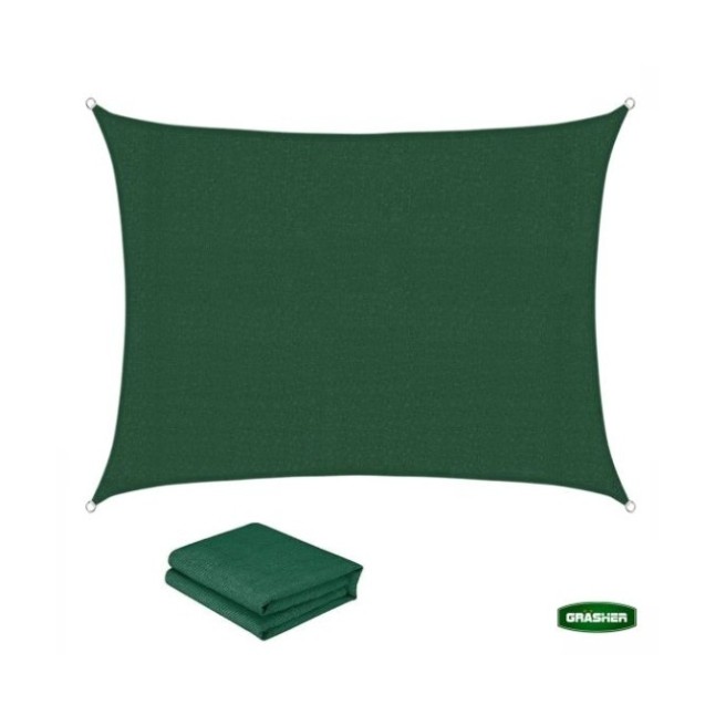 Πανί Σκίασης Τετράγωνο GRASHER 180gr/m² Πράσινο 3,6x3,6m