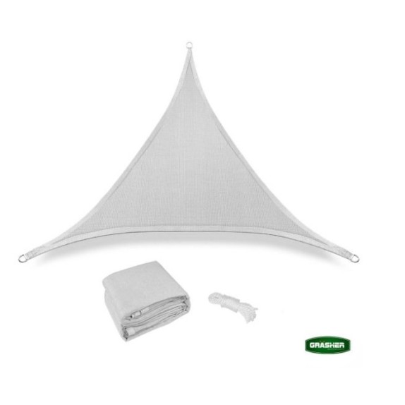 Πανί Σκίασης Τρίγωνο Ε220 180gr/m² 5x5x5m GRASHER Mε Κρίκους, γκρι – Προσφέρει μοναδική αισθητική | iroots.gr